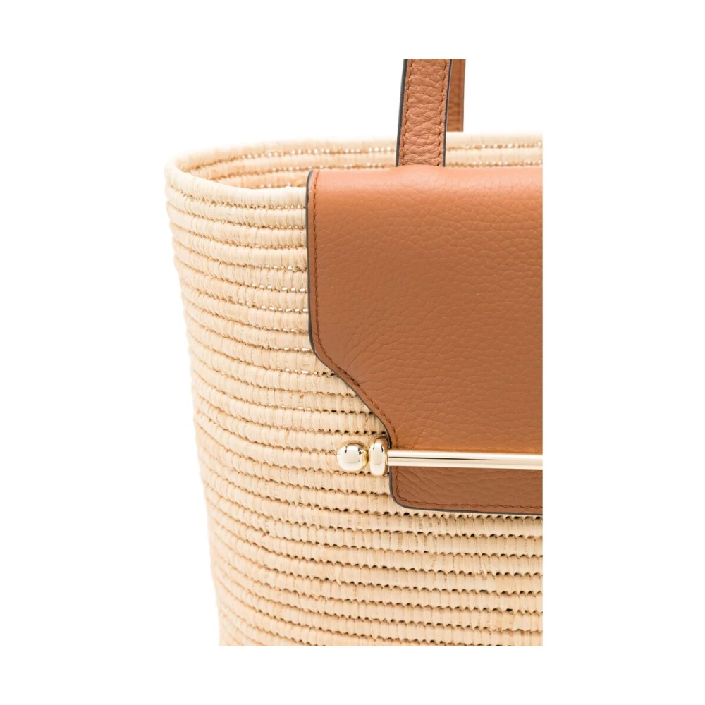 Strathberry Beige Tote Tas met Platte Handvatten Beige Dames