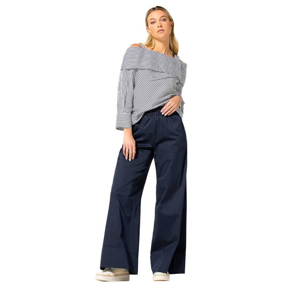 Caroline Biss Elegante Broek 1528 Broek Blue Dames