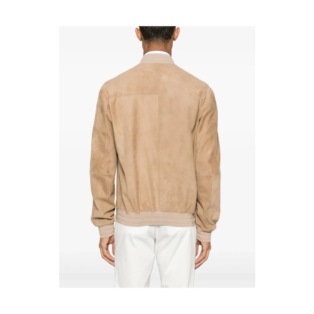 Canali Kameelbruine rits-voorzijde bovenkleding Beige Heren