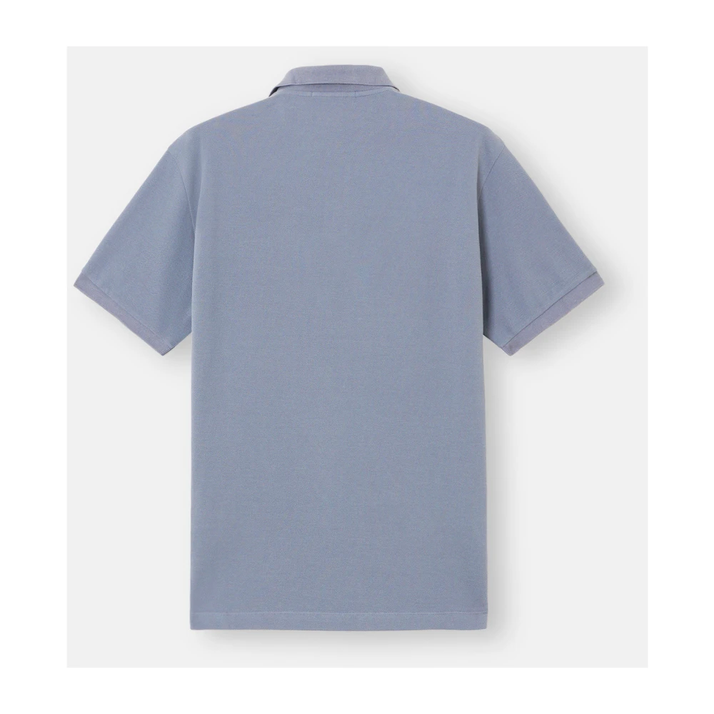 Stone Island Piqué Polo Shirt met Compass Logo Blue Heren
