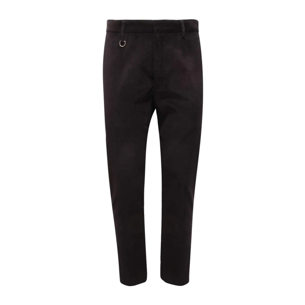 Paolo Pecora Men's Black Velvet Trousers Made In Italy