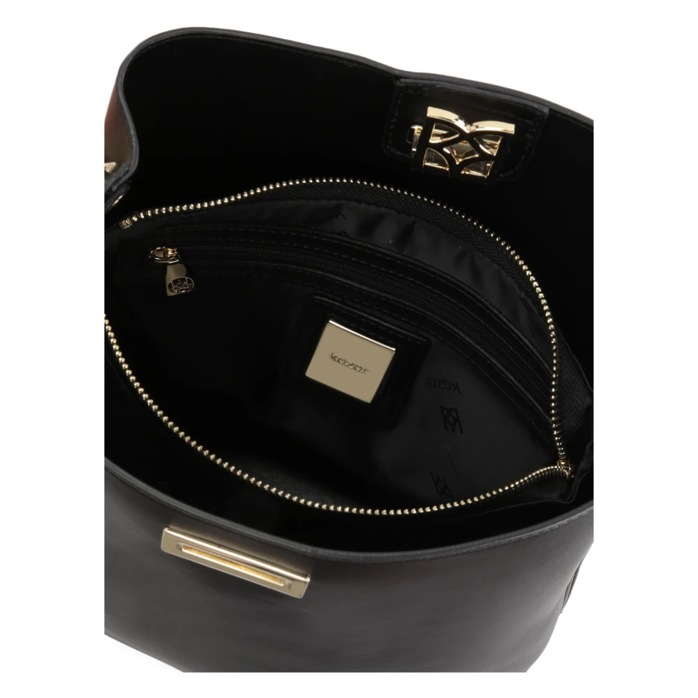 Kazar Elegante leren tas met ketting Black Dames