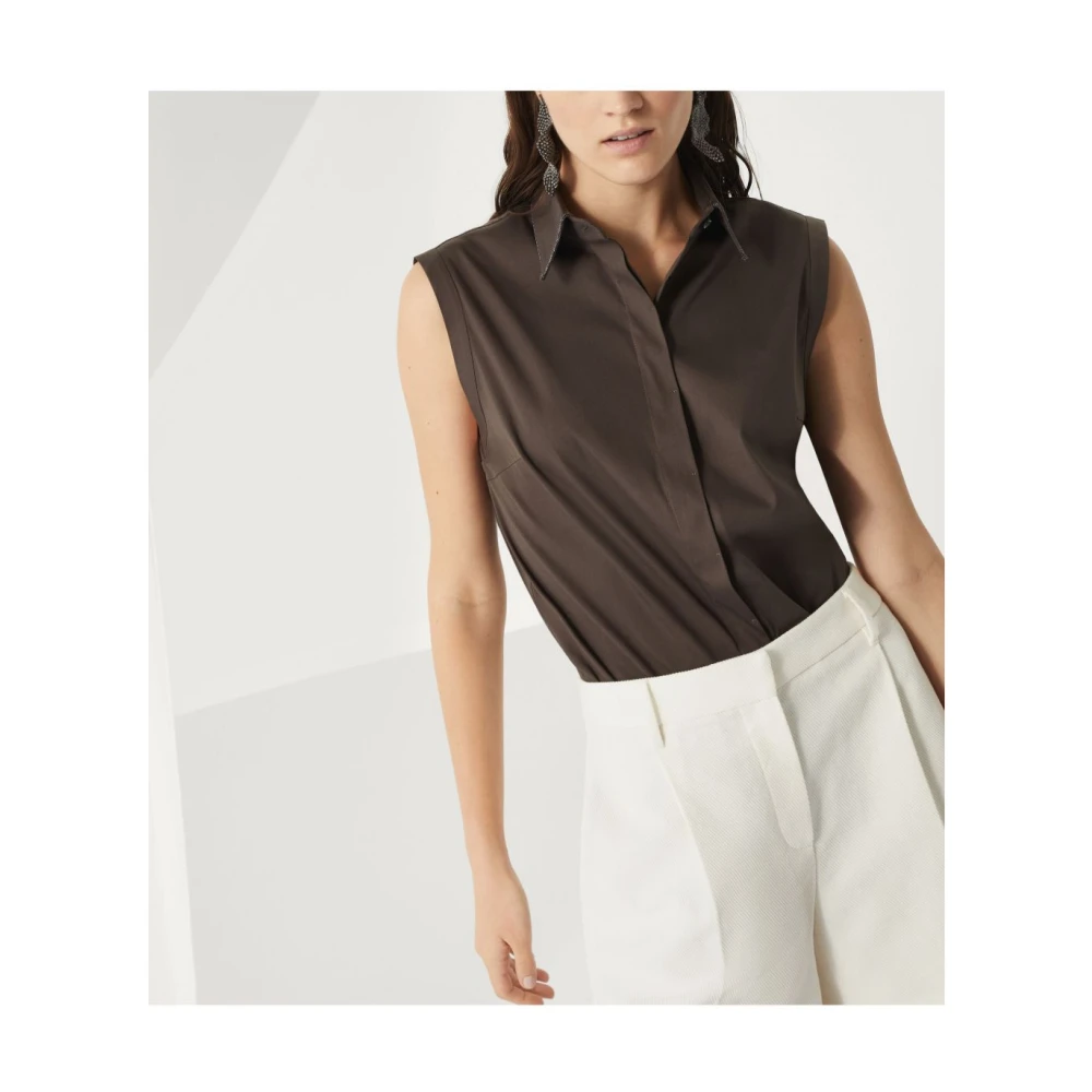BRUNELLO CUCINELLI Bruine Overhemden voor Mannen Brown Dames