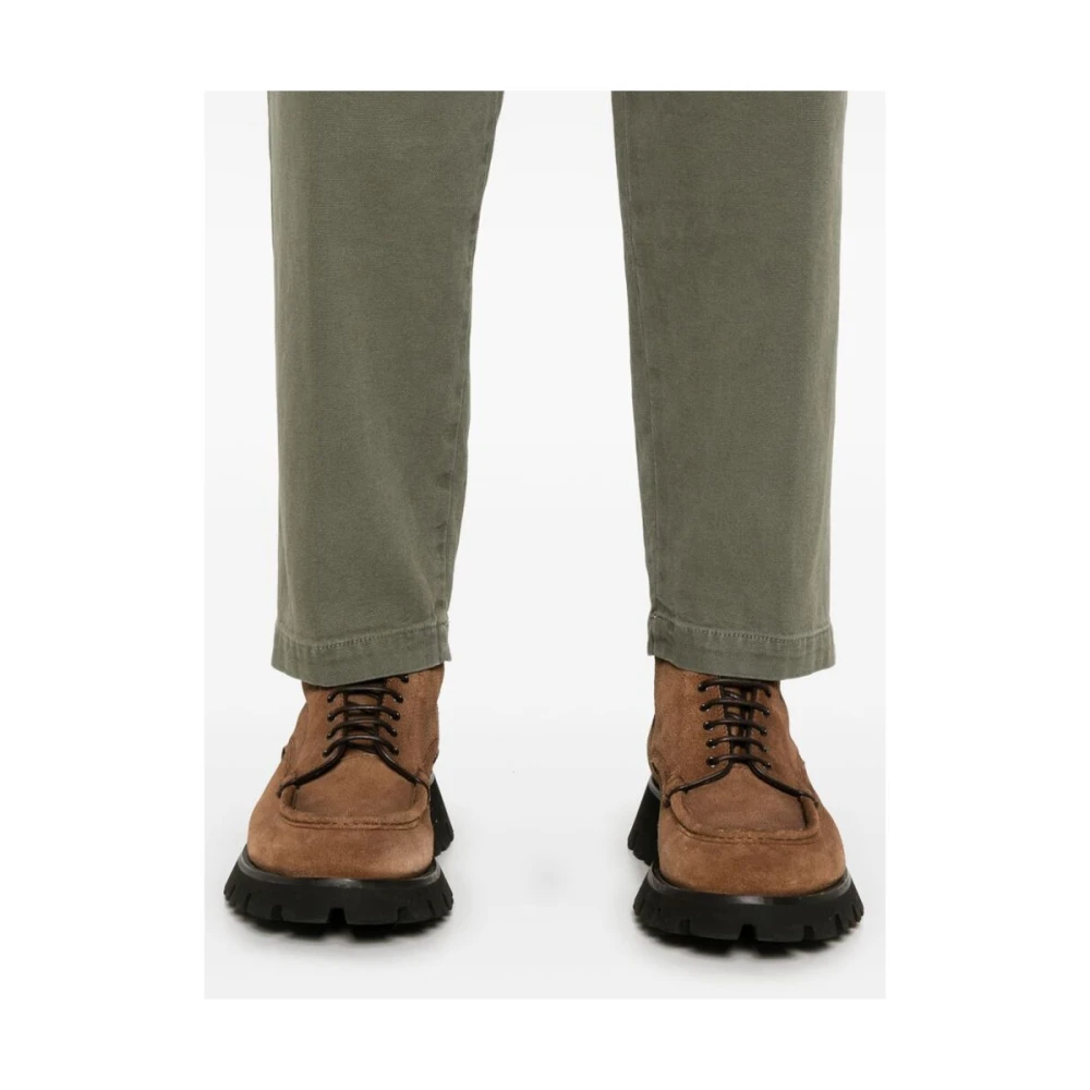 Incotex Olijfgroene Katoenmix Tapered Broek Green Heren