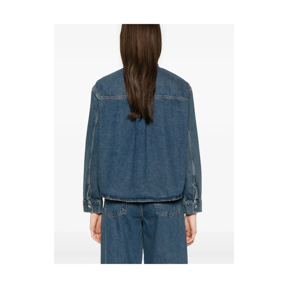 Anine Bing Indigo Blauwe Denim Shirt met Stud Sluitingen Blue Dames