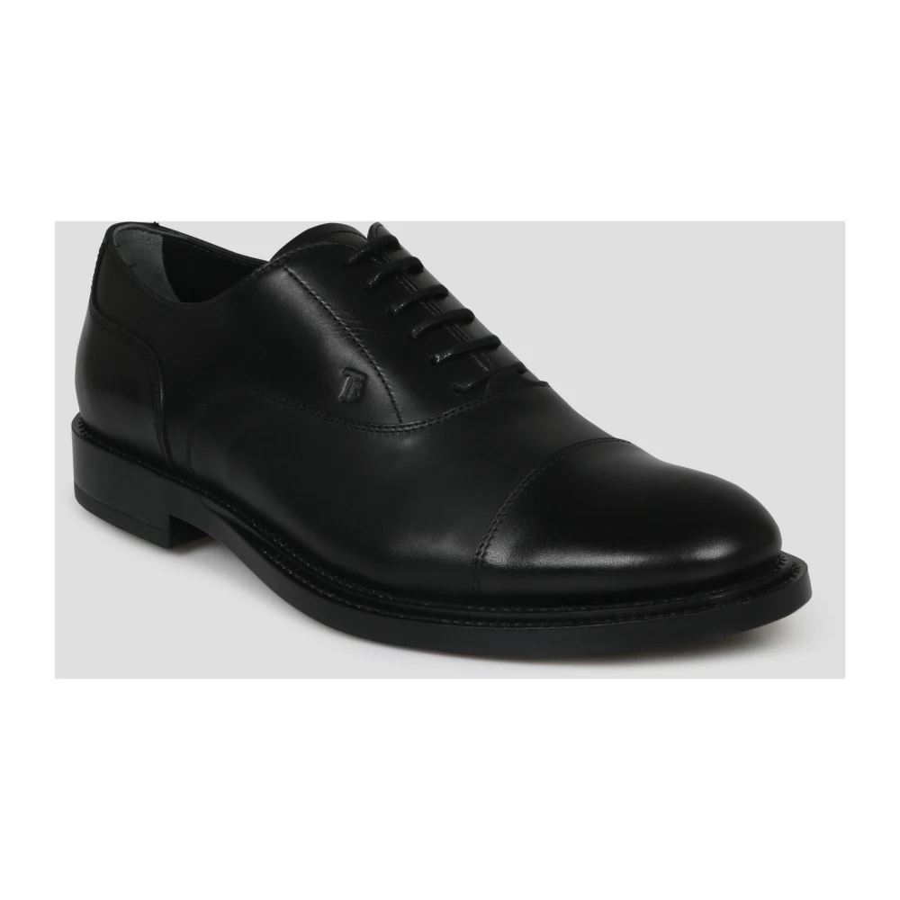 TOD'S Italiaanse leren veterschoenen Black Heren