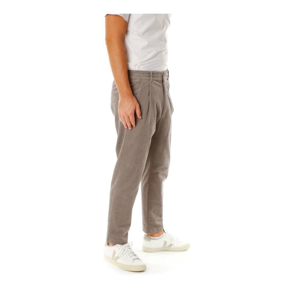 drykorn Tapered Fit Broek met Plooien Beige Heren