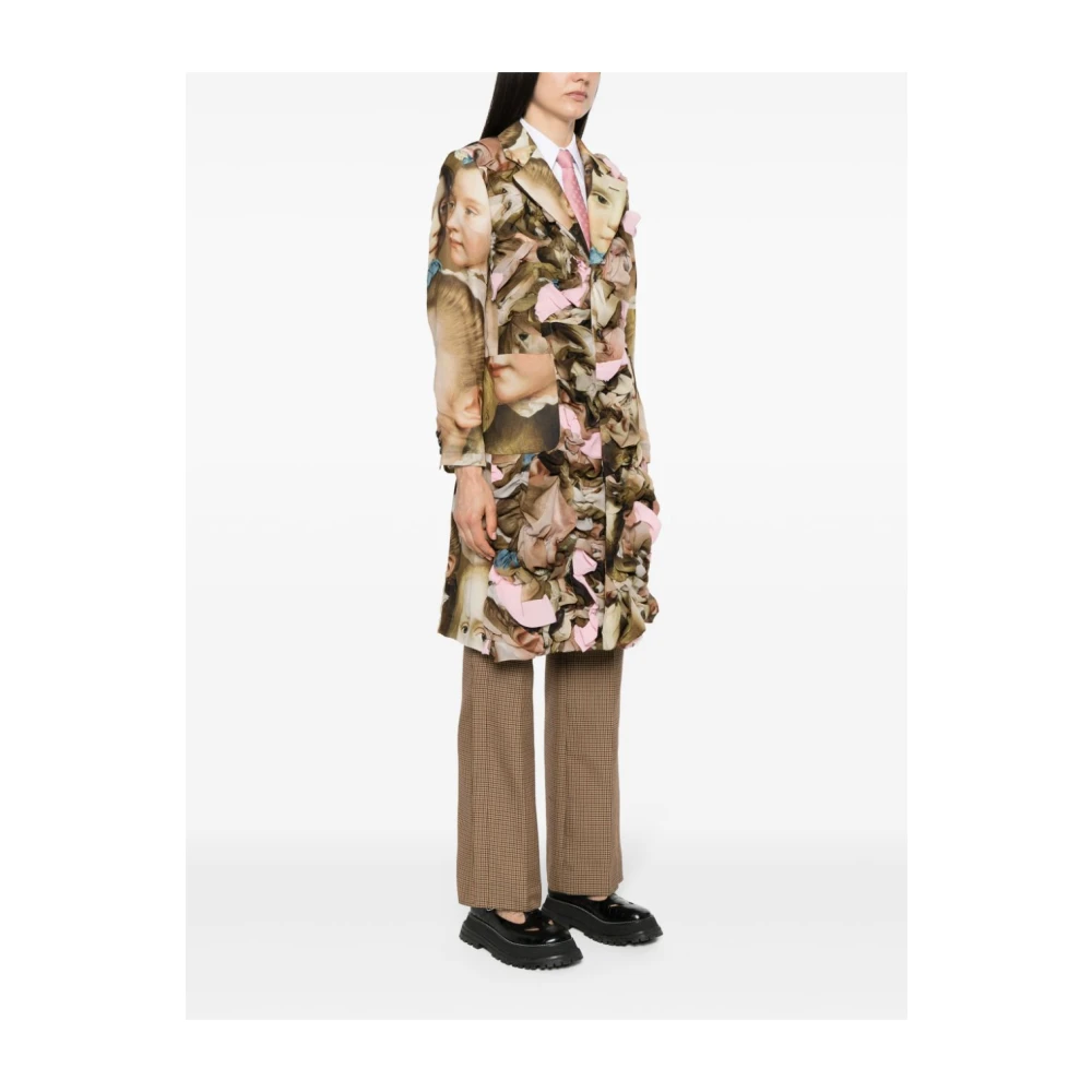 Comme des Garçons Gestructureerde enkele jas met grafische print Multicolor Dames