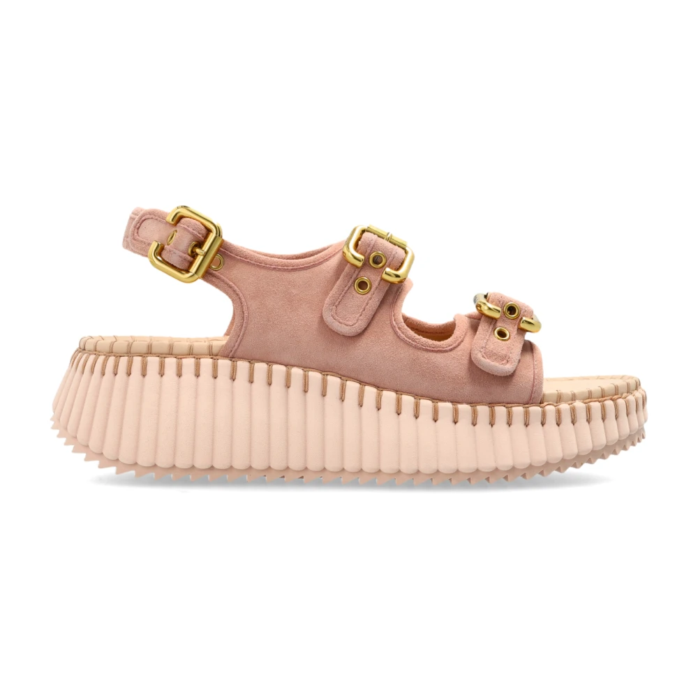 Chloé Women's Pink Wedges, 4 Uk, Nama Platform Sandals