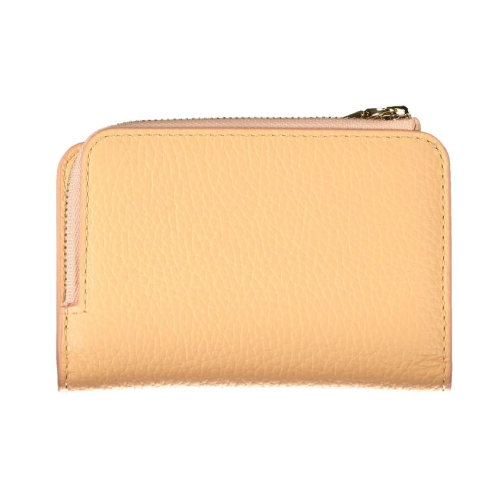 Coccinelle Oranje Leren Portemonnee met Rits en Logo Orange Dames