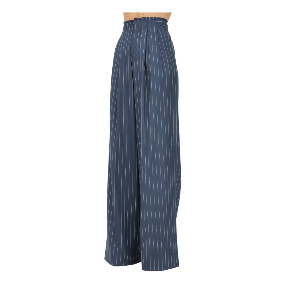 Mar De Margaritas Elegante Blauwe Gestreepte Broek Blue Dames