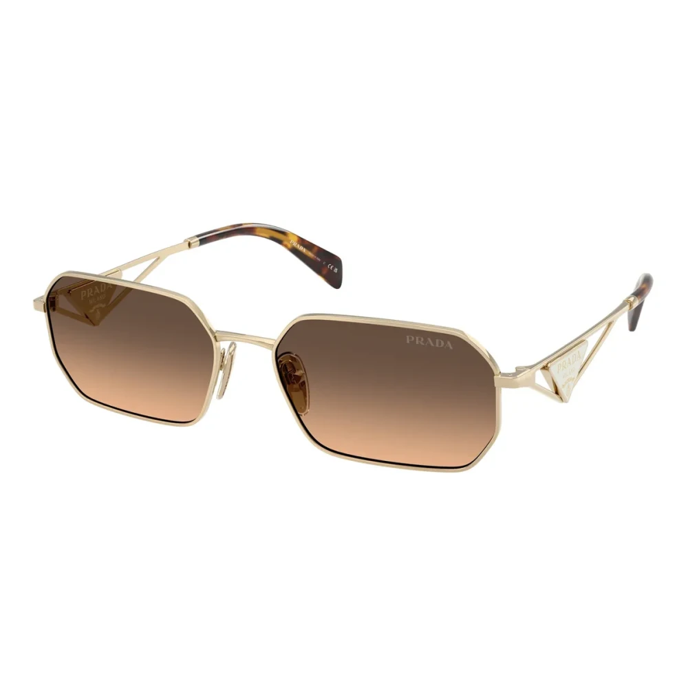 Prada Sunglasses, Female, 58 Mm, Geometric Sunglasses With Triangular Logo Yellow