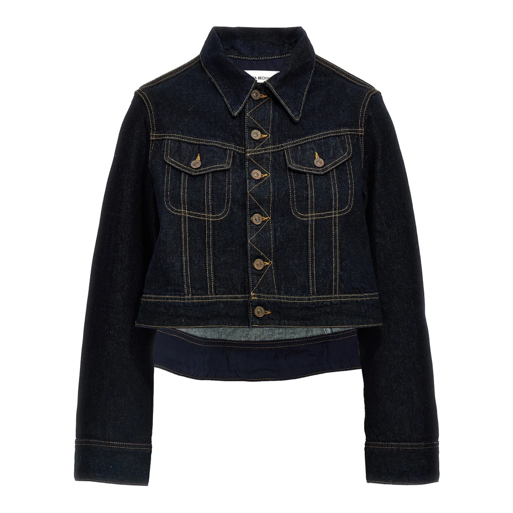 Victoria Beckham Women's Blue Cropped Denim Jacket