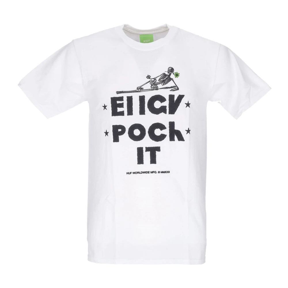 HUF Witte Heren Tee met Front Print White Heren
