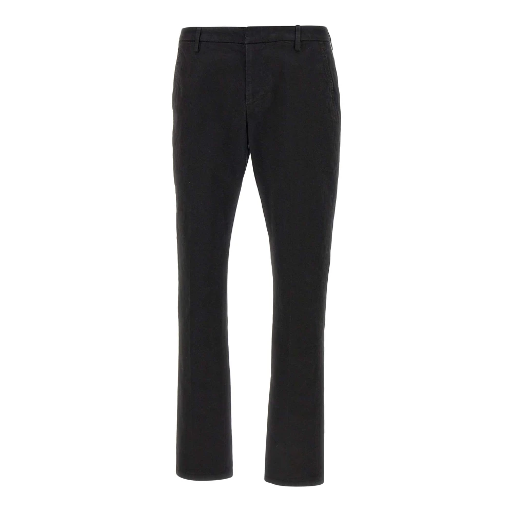 Dondup Men's Black Straight Trousers, W31, Gaubert Trousers