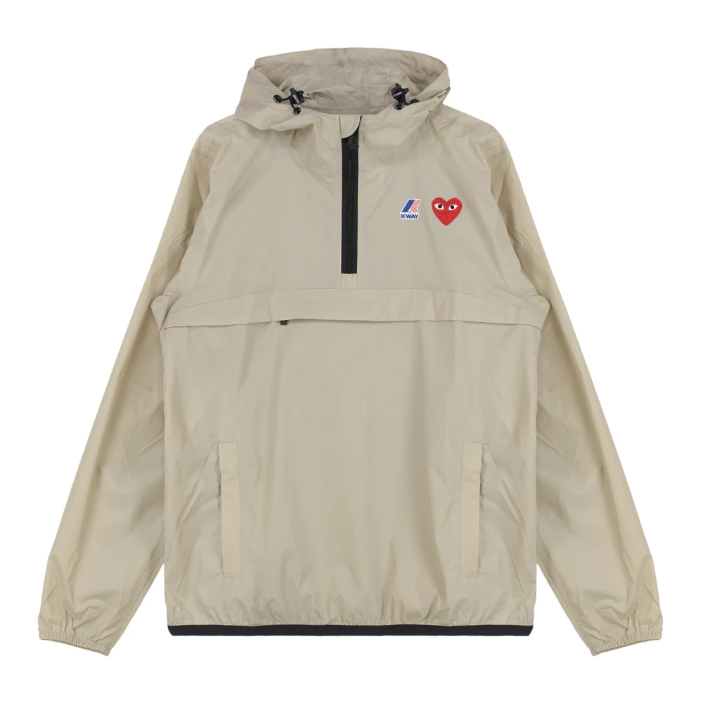 Comme des Garçons Windjack met capuchon en logopatch Green Heren