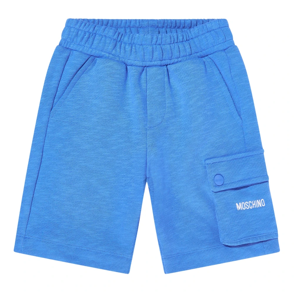 Moschino Boys Blue Shorts, 8 Y, Logo Pocket Shorts