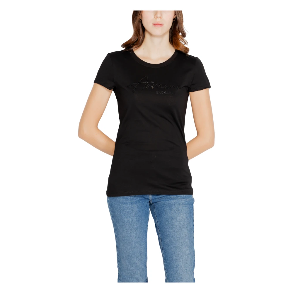 Armani Exchange Herfst Winter Dames T-shirts Collectie Black Dames