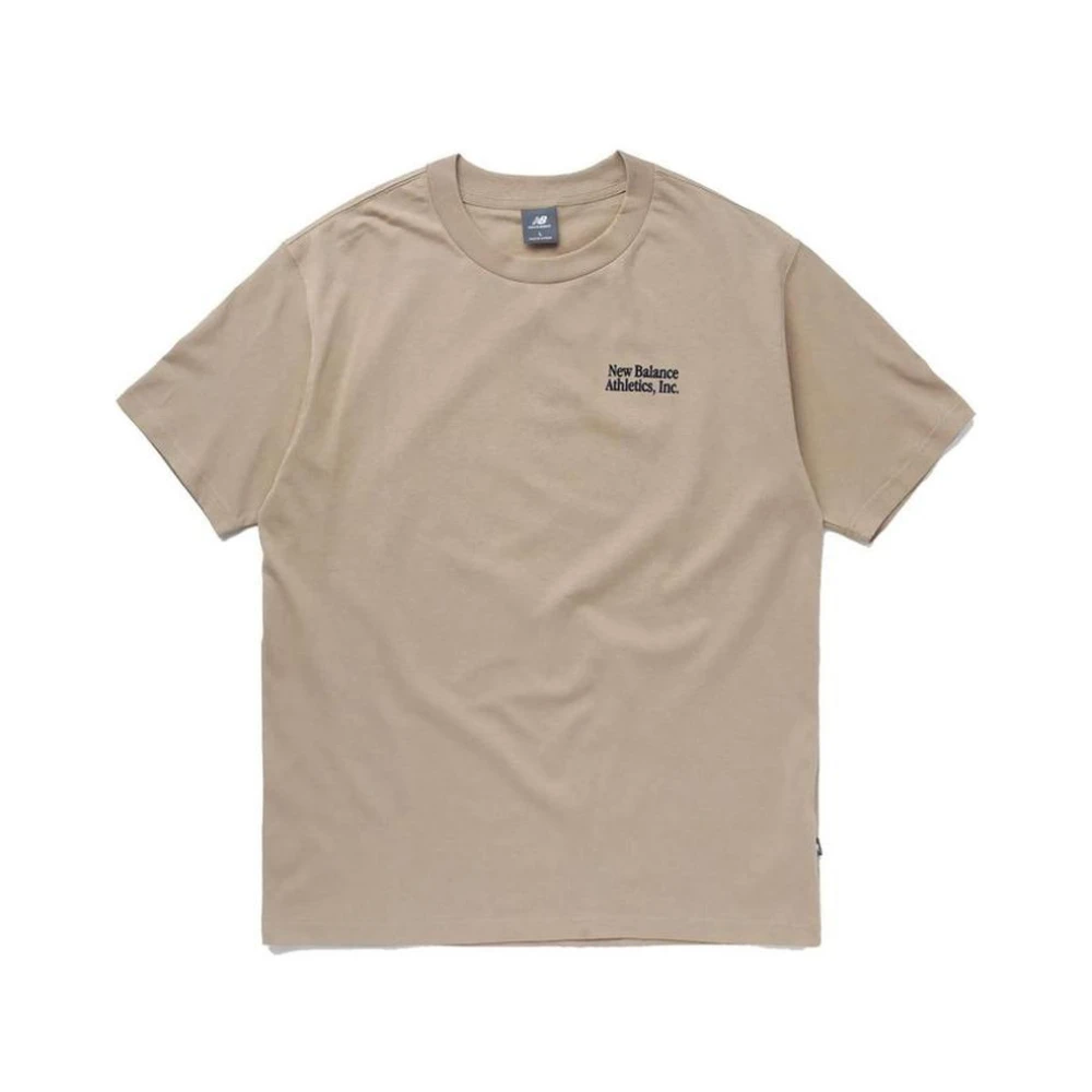 New Balance Heren T-shirt Lente Zomer Collectie 100% Katoen Beige Heren