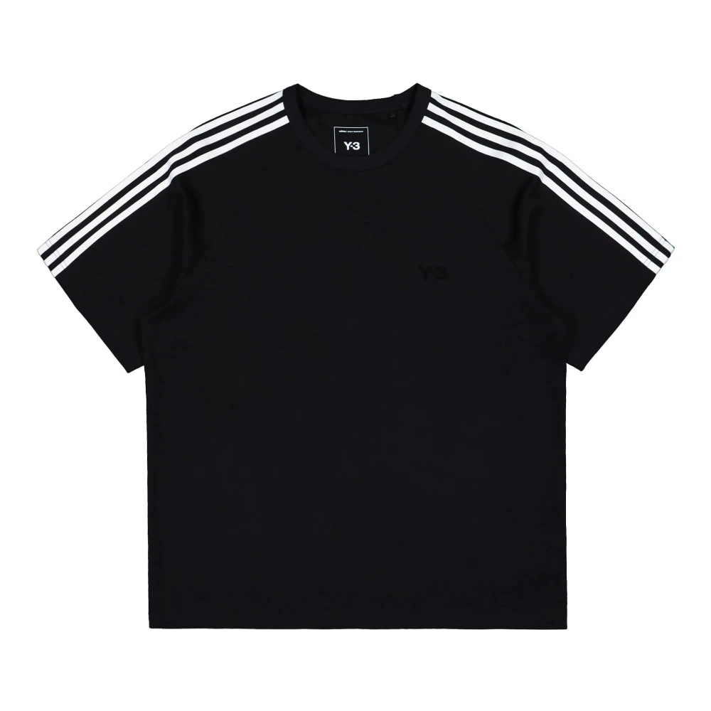 Y-3 Black T-Shirts, Male, Xl, 3-Stripes Raglan-Sleeve T-Shirt