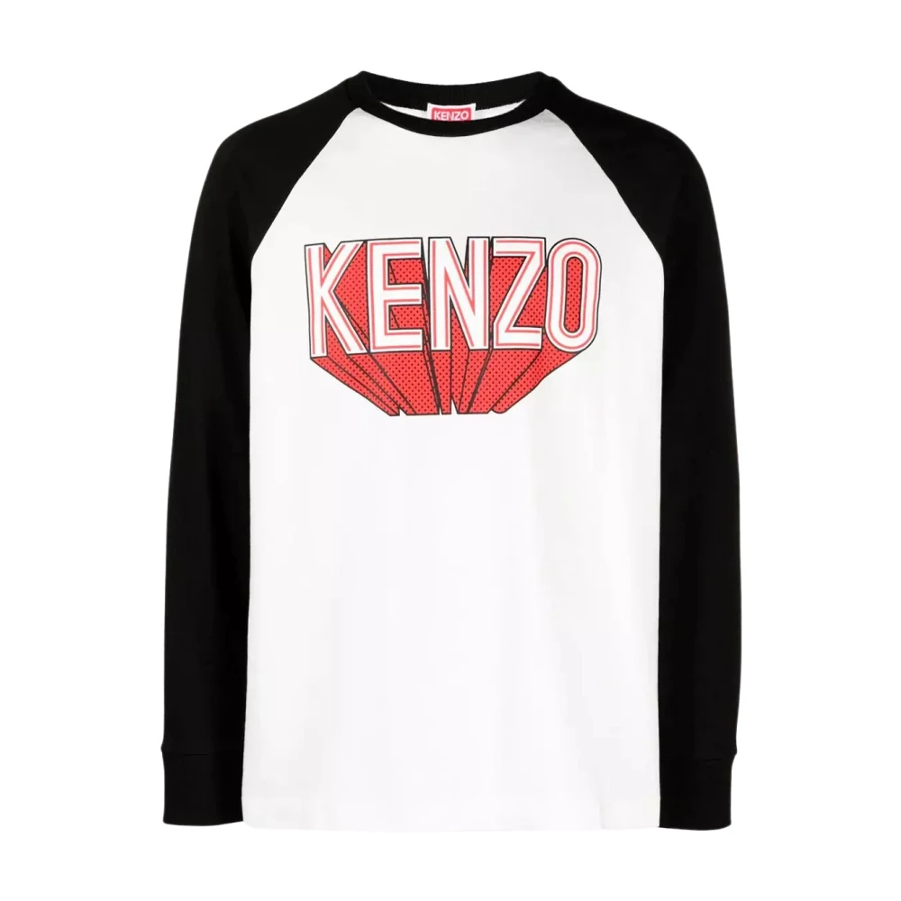 Kenzo Casual T-shirt met contrasterend logo White Heren