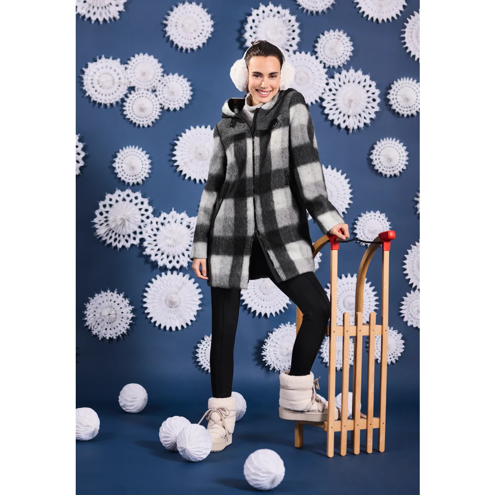 Amber & June Gewatteerde Winterjas Statement Look Gray Dames