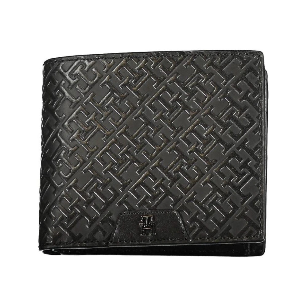 Tommy Hilfiger Elegant Bifold Läderplånbok med Myntfack Black, Herr