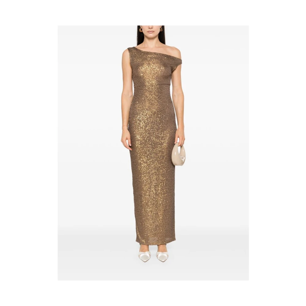 Norma Kamali Paillet One-Shoulder Jurk Brown Dames