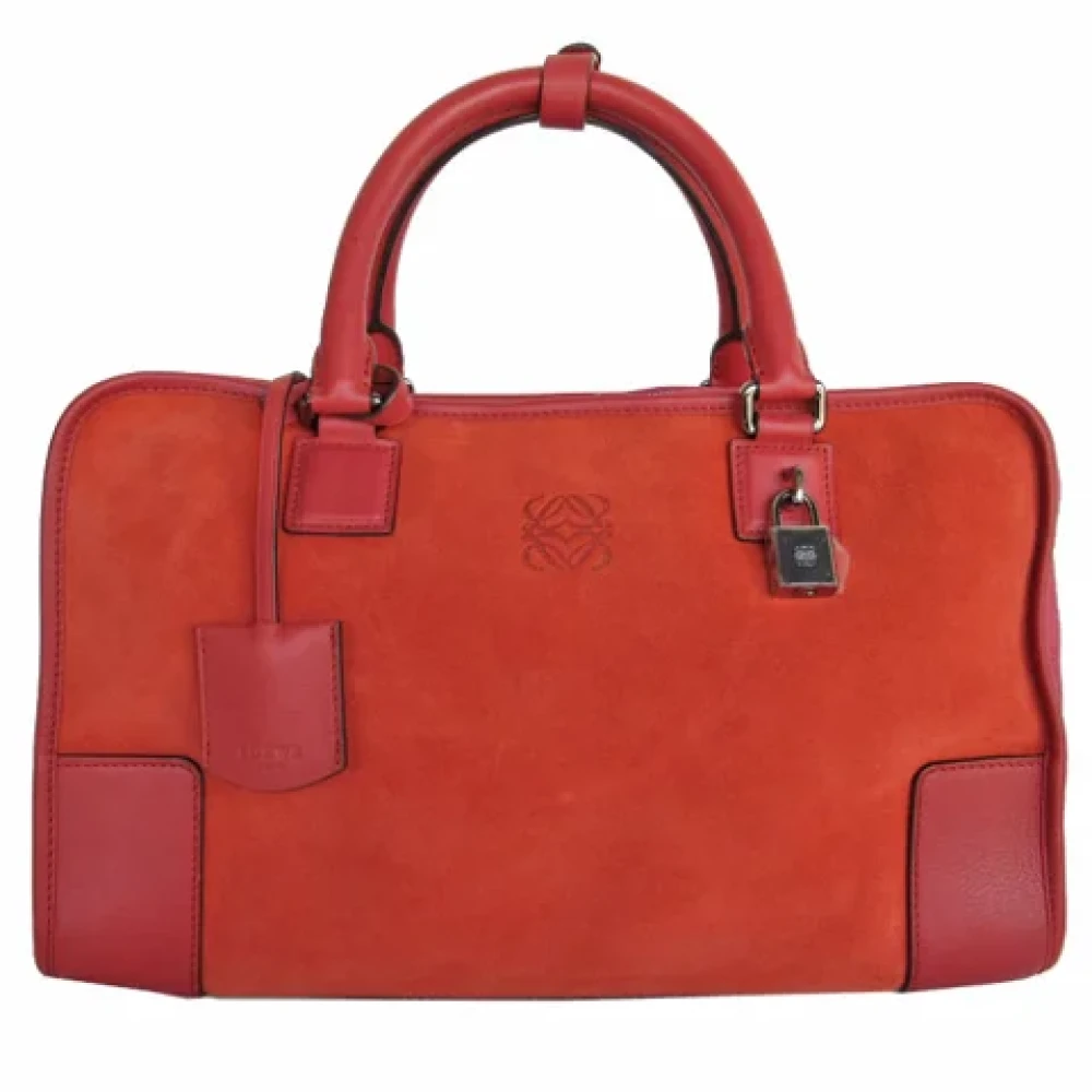 Loewe Pre-owned Suede handbags Red Dames