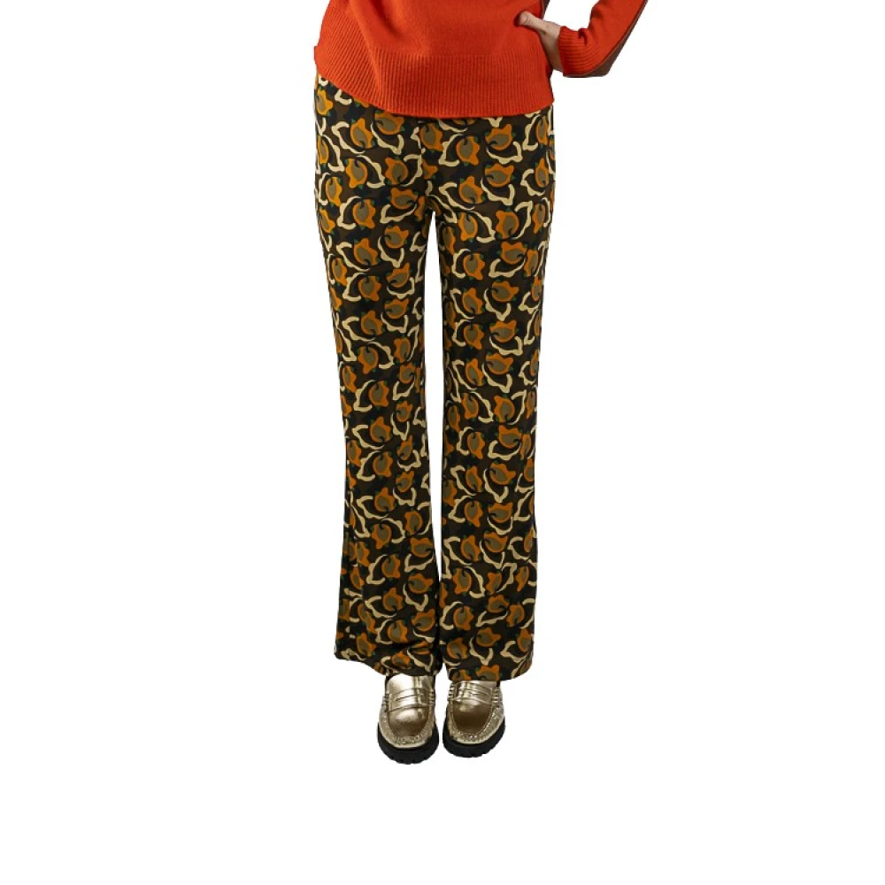 Maliparmi Camoleaves Broek Aw23 Brown Dames