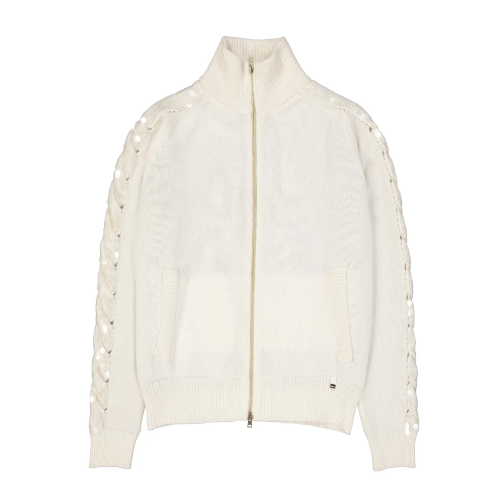 Herno Women's Beige Cashmere Cardigan - Winter Jackets - M - Jackets