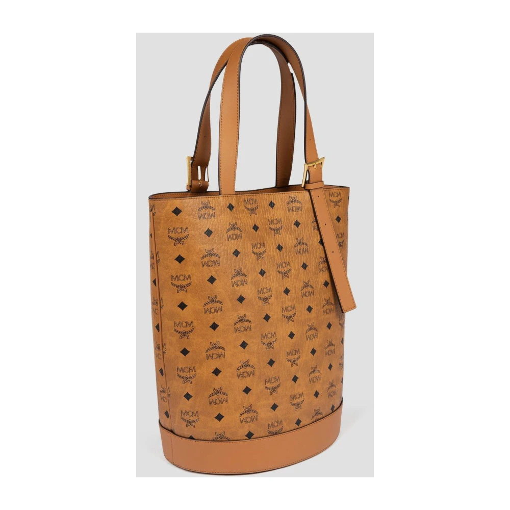 MCM Aren Schoudertas in Visetos Brown Dames