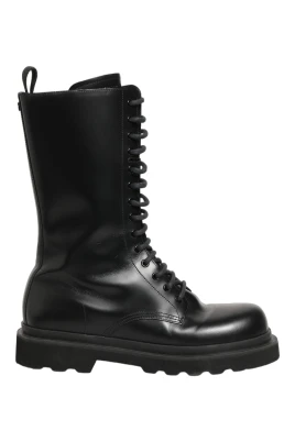 Leather Lace-Up Combat Boots