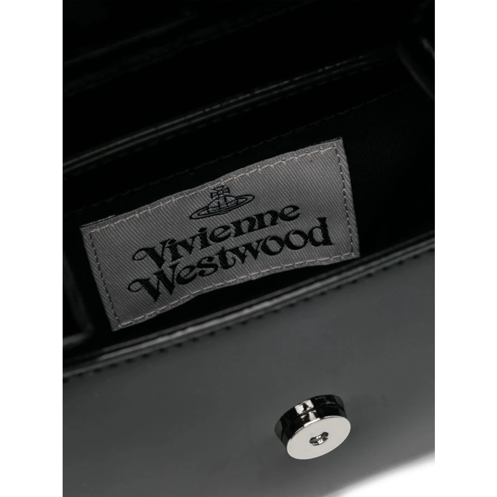 Vivienne Westwood Zwarte Gelakte Kalfsleren Handtas Black Dames