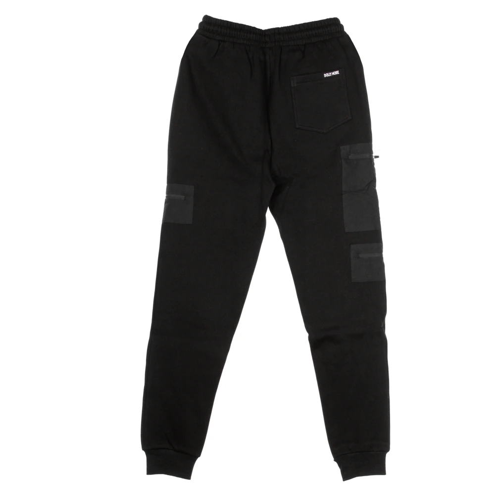 Dolly Noire Zwarte Fleece Jogger Broek met Speciale Zak Black Heren