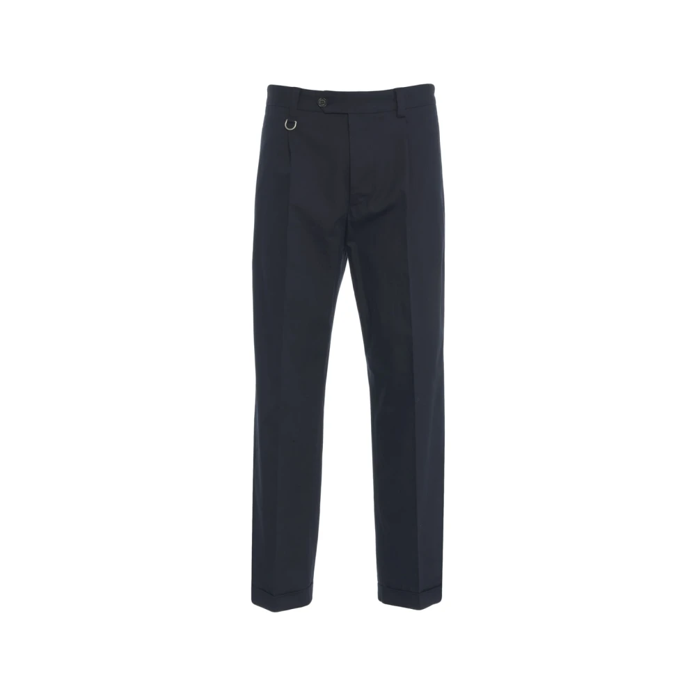 Paolo Pecora Men's Blue Chinos,, Linen Blend Chino Trousers Small
