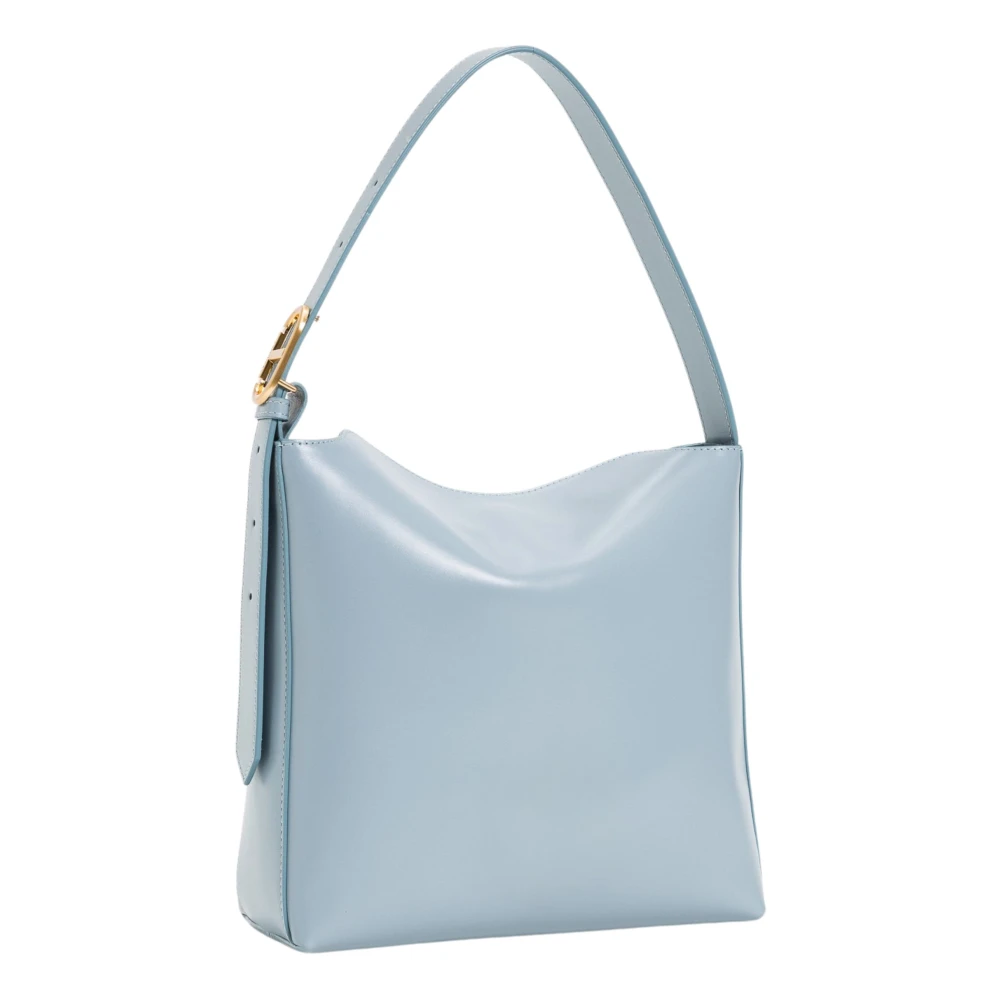 Twinset Lichtblauwe leren hobo tas Blue Dames