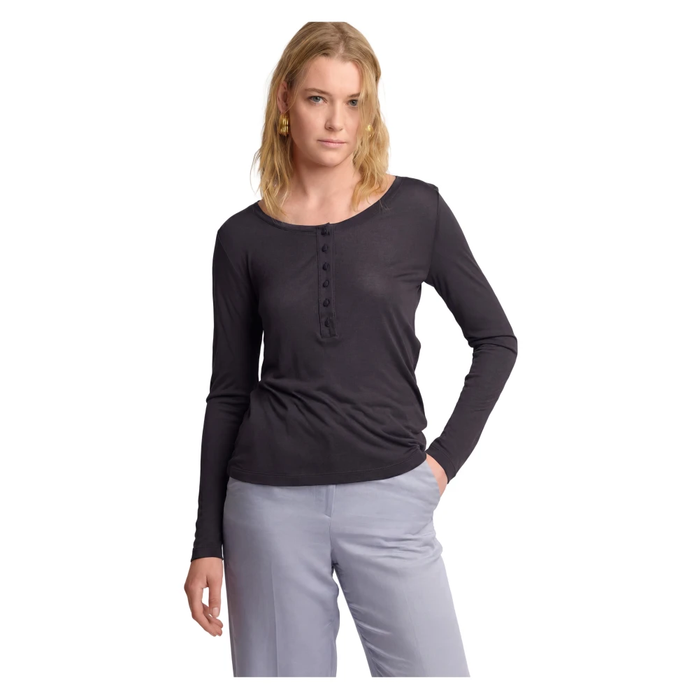 Kocca Women's Black Long Sleeve T-Shirts, S, Slim Fit Long Sleeved Jumper