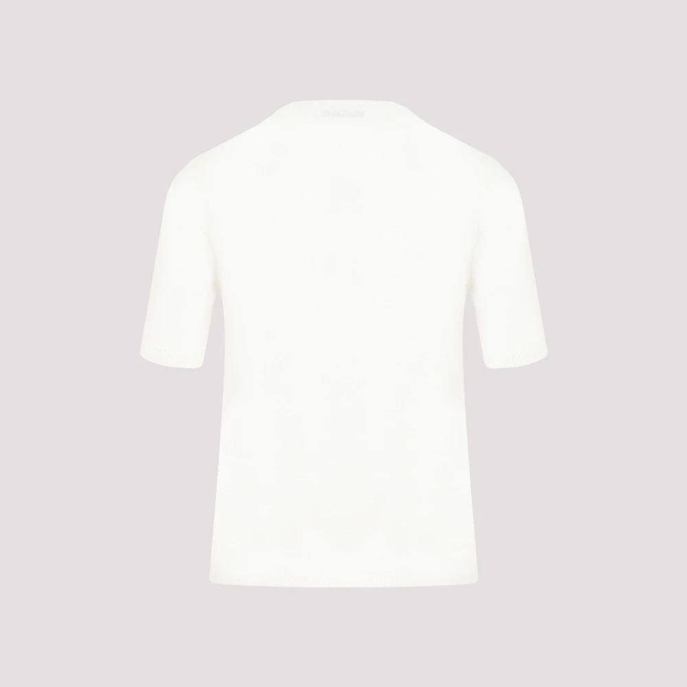 Max Mara Zijde Kasjmier Crew Neck Sweater Nude White Dames