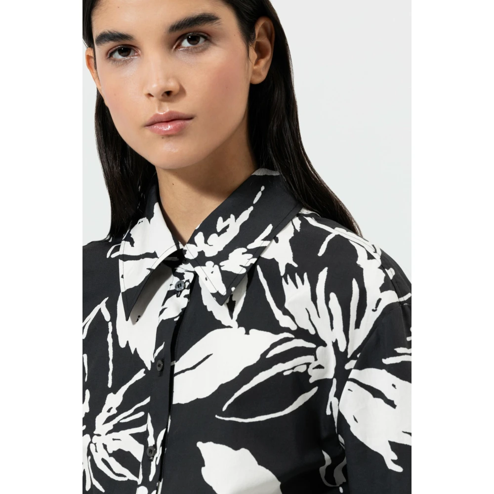 LUISA CERANO Zwart-witte bloemenjurk Multicolor Dames