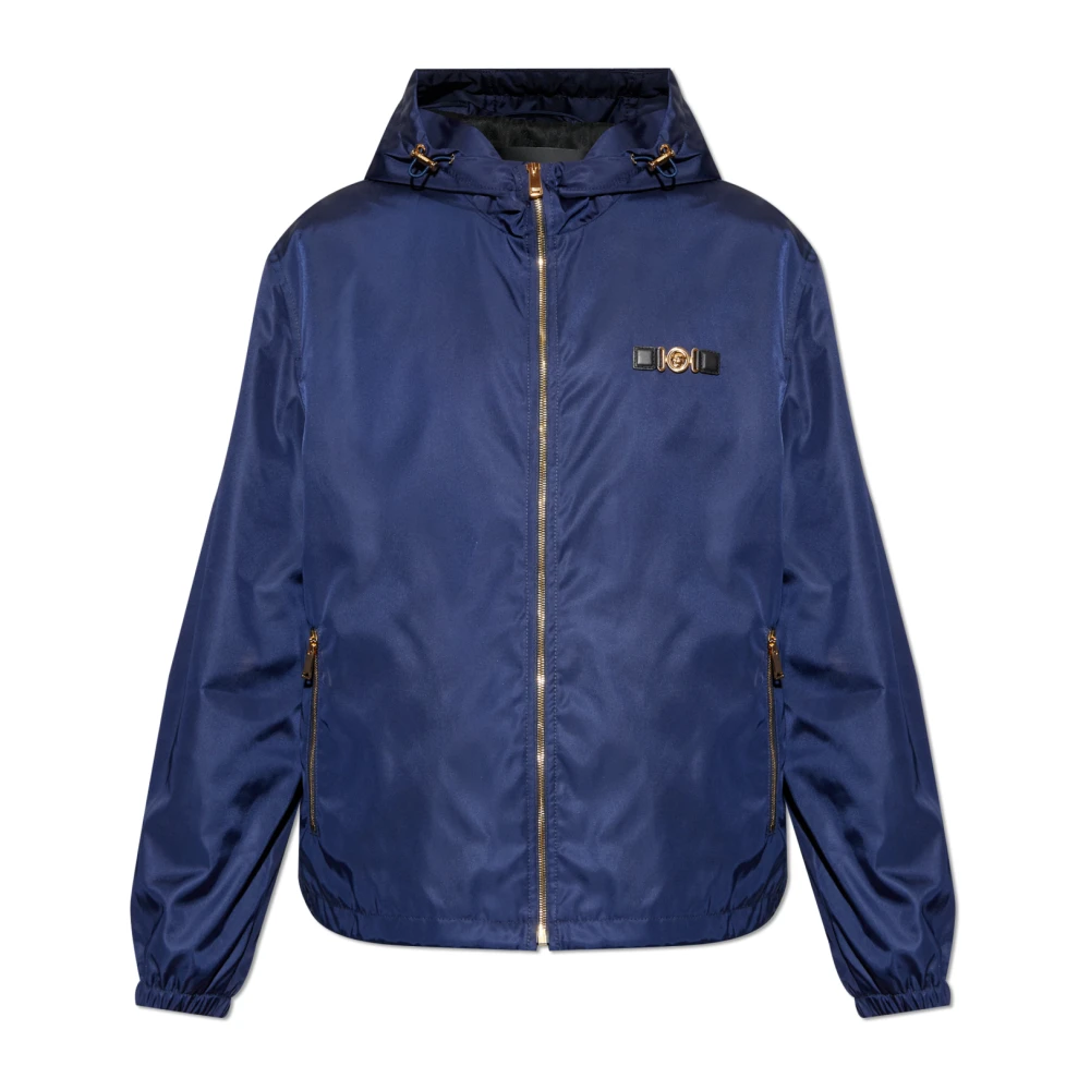 Versace Mannelijk Blauw Jassen Heren, M, Hooded Jacket