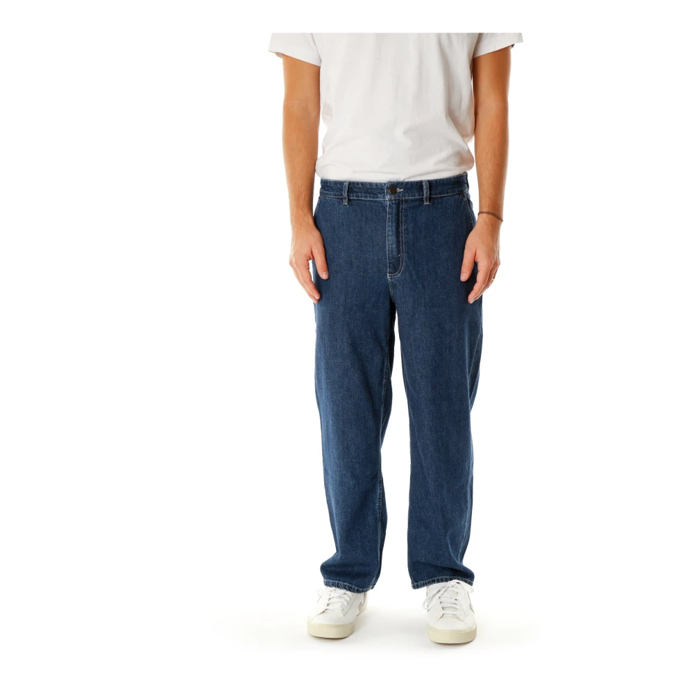 American vintage Worker Pants met relaxed fit Blue Heren