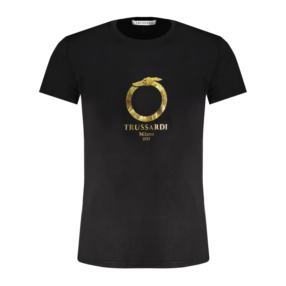 Trussardi Korte Mouw Logo Print T-shirt Zwart Black Heren