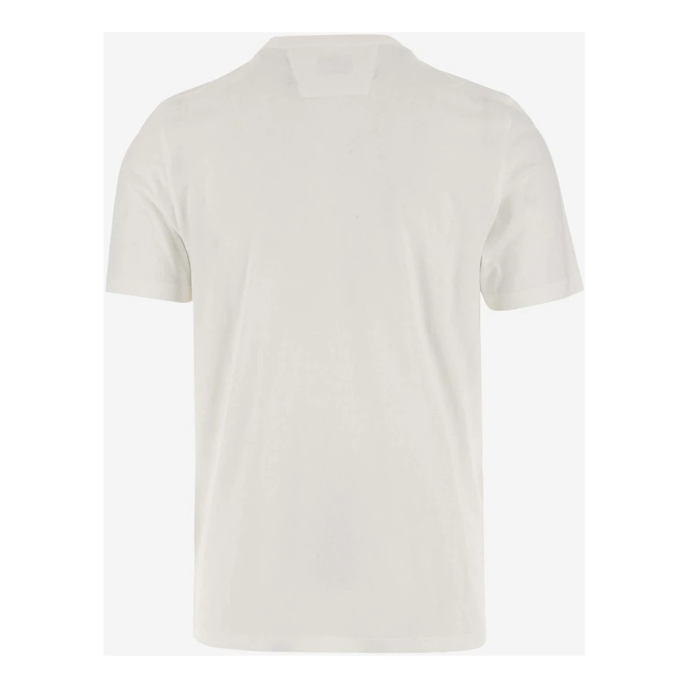 C.P. Company Witte Katoenen T-shirt met Logodetail White Heren