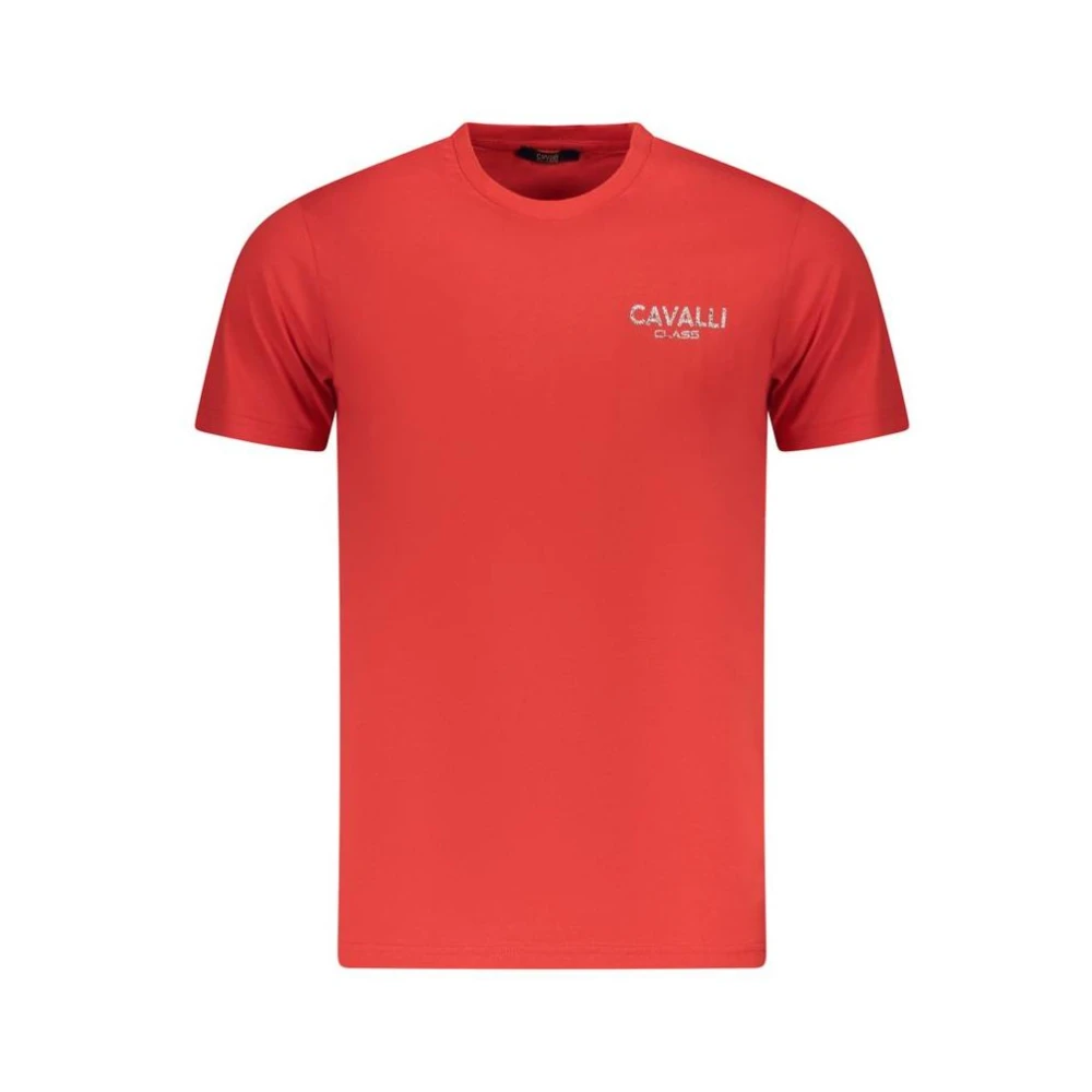 Cavalli Class Men's Red T-Shirts, L, Short Sleeves T-Shirt For