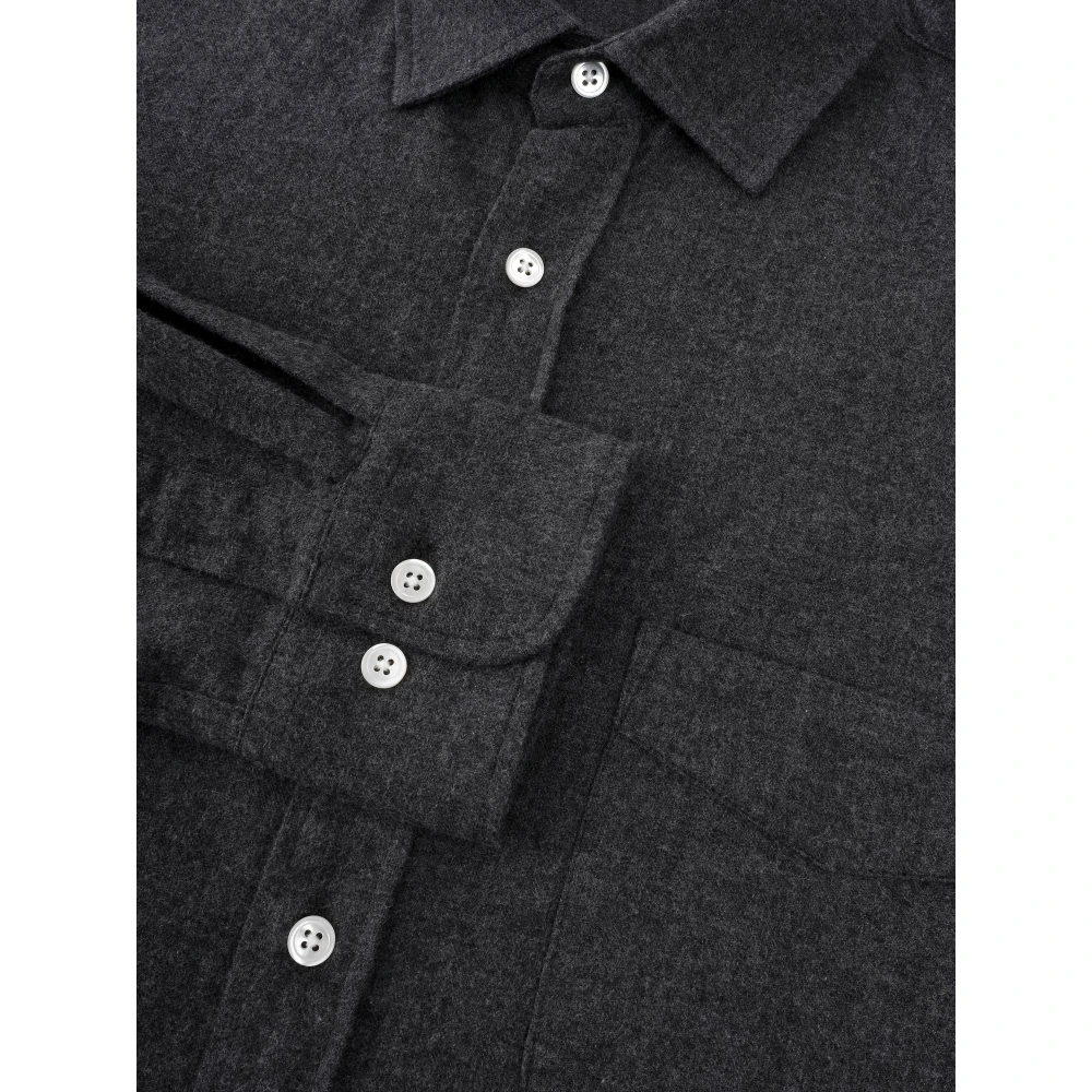 Hartford Heathered Flanel Overhemd Black Heren