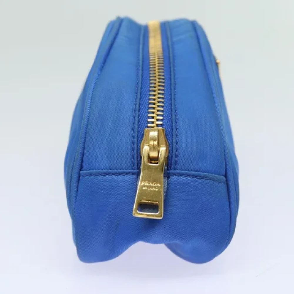 Prada Vintage Pre-owned Nylon pouches Blue Dames