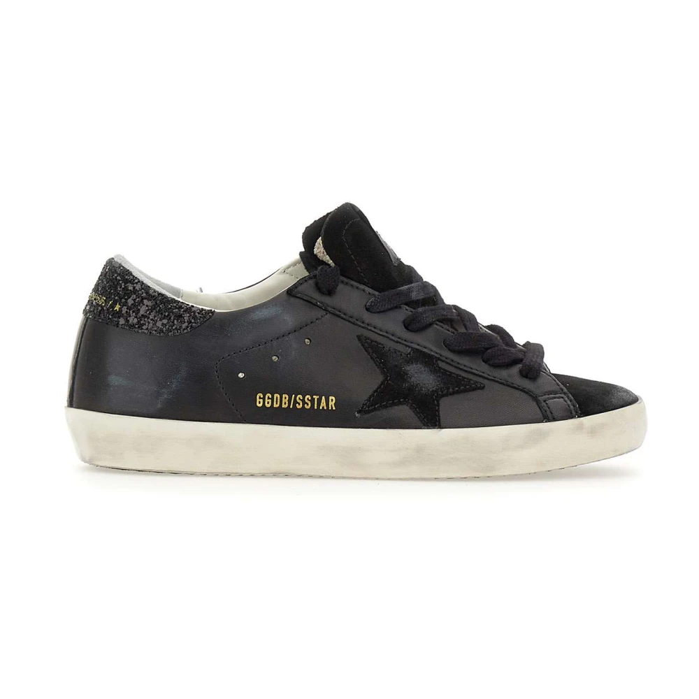 Golden Goose Svarta Superstar Classic Sneakers med Mocka Black, Dam