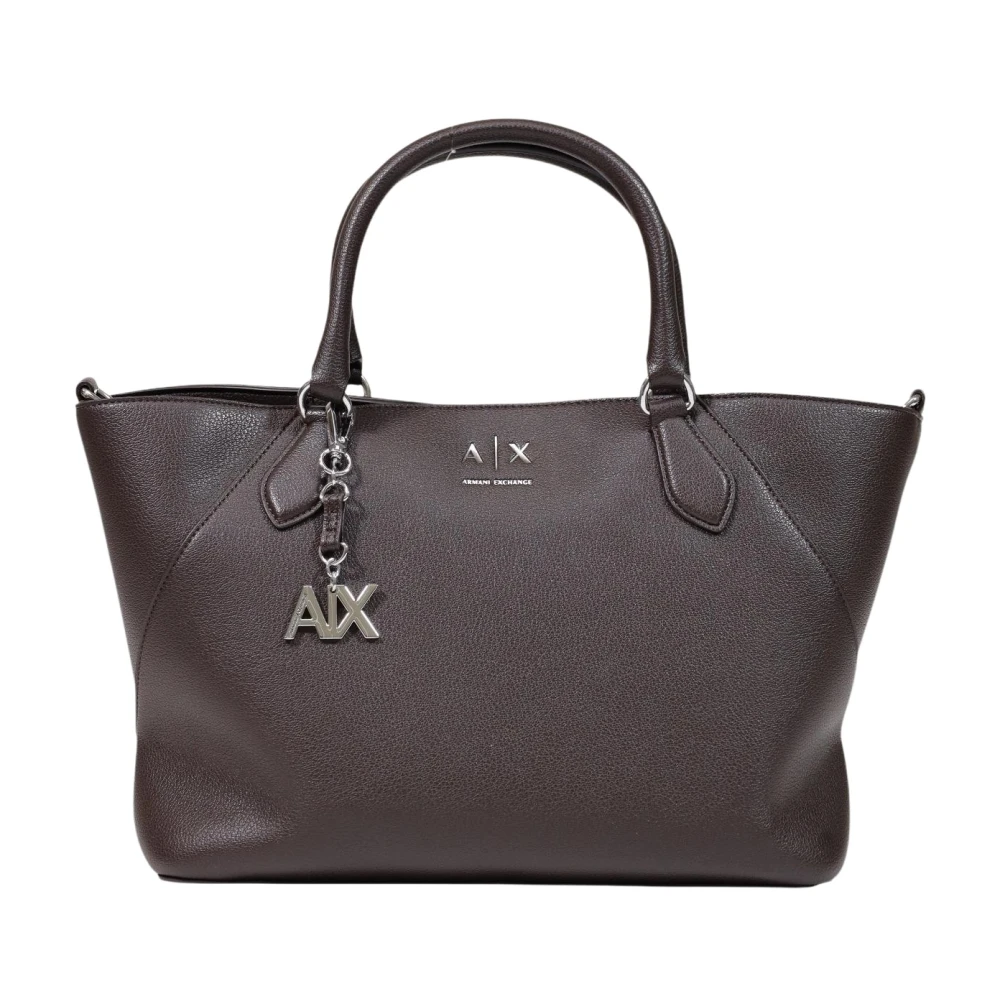 Armani Exchange Donna Marrone Borsa Shopping Con Logo - Immagine 5