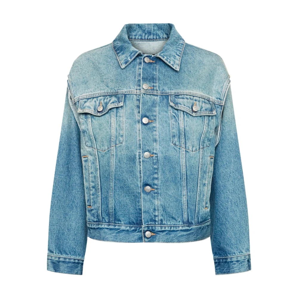 MM6 Maison Margiela Blauw Denim Jas met Cut-Out Details Blue Dames